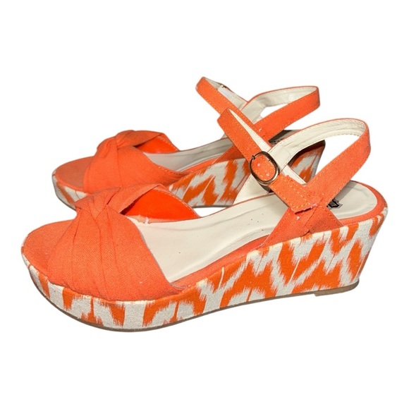 Route 66 women's Orange Wedge Sandals size 7.5 - Picture 1 of 6